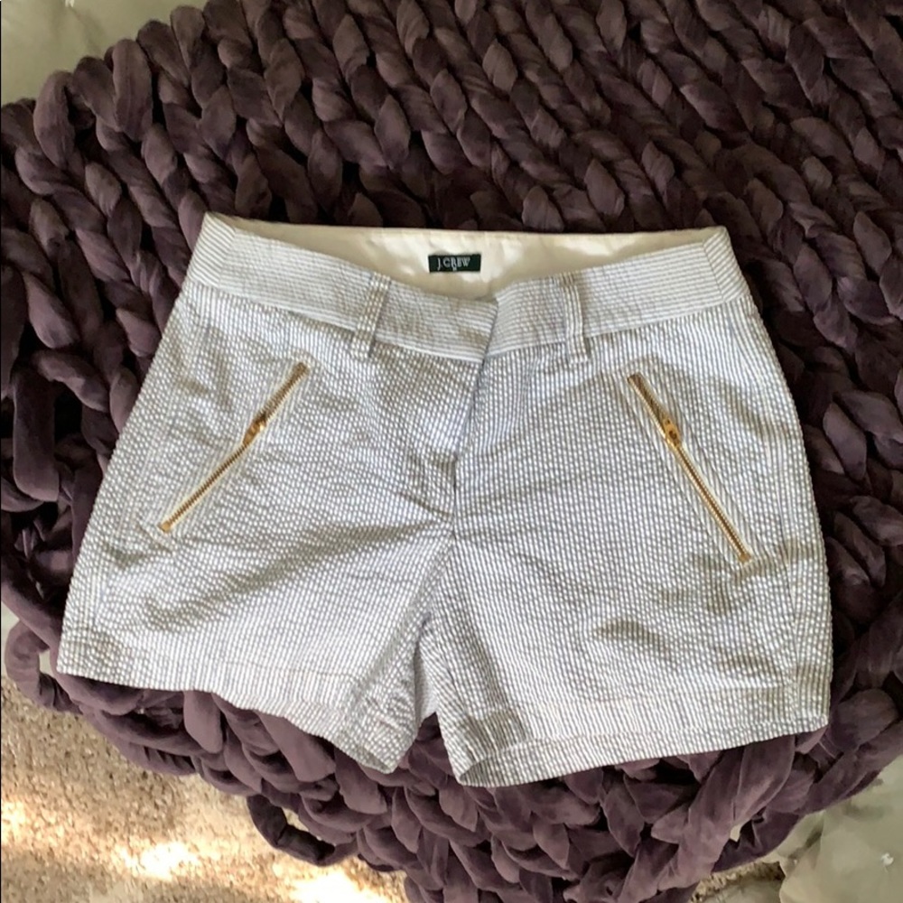 Blue seersucker shorts